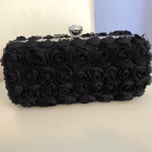 Black Flower Clutch